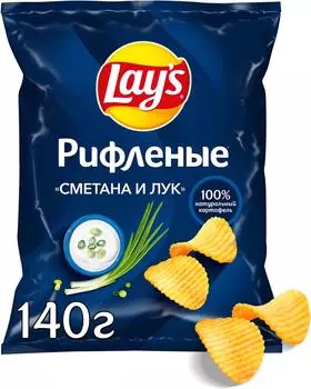 Чипсы Lays Сметана и Лук 140г - Vprok.ru Перекрёсток