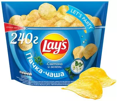 Чипсы Lays Сметана и Зелень 240г
