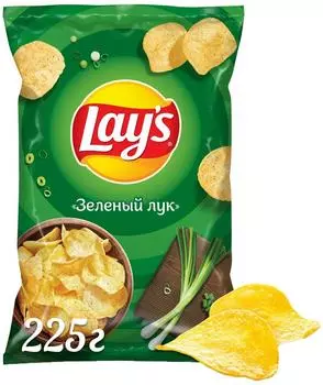 Чипсы Lays Зеленый Лук 225г
