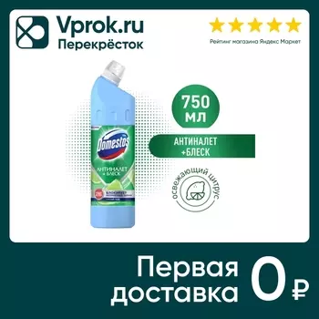 Чистящее средство Доместос Универсальное антиналет + блеск освежающий цитрус 750мл