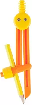 Циркуль №1 School с карандашом оранжевый 13.5см