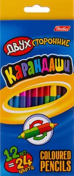 Цветные карандаши Hatber Двухсторонние 24 цвета 12шт