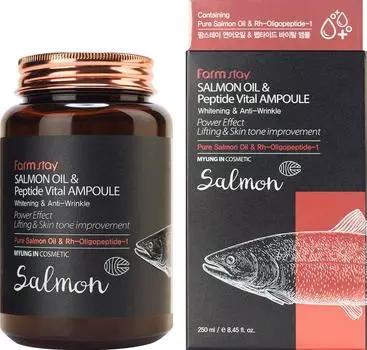 Cыворотка для лица FarmStay Salmon Oil &amp; Peptide Vital Ampoule 250мл