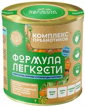 Добавка пищевая Формула легкости Овсяные отруби + Клетчатка тыквенная + Протеин абрикосовых косточек + Листья кудрявой к