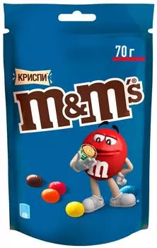 Драже M&Ms Криспи с молочным шоколадом 70гс доставкой!