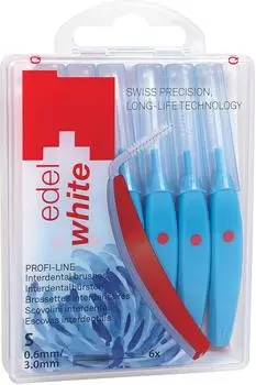 Ершик межзубный Edel+White Profi-Line S 0.6мм с защитными колпачками 6шт