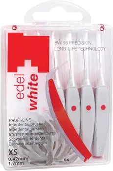 Ершик межзубный Edel+White Profi-Line XS 0.42мм с защитными колпачками 6шт