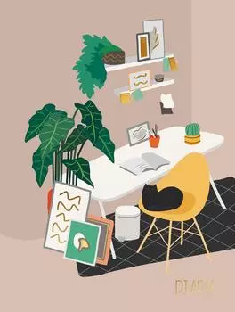 Ежедневник Listoff Уютная комната А6+ 112л