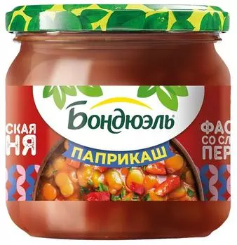 Фасоль Бондюэль белая в соусе со сладким перцем Паприкаш 360г