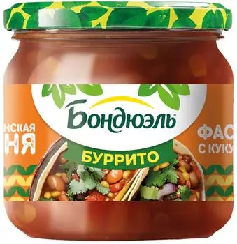 Фасоль Бондюэль красная с кукурузой по-мексикански в соусе Буррито 350г