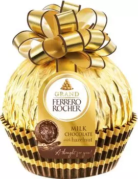 Фигурный молочный шоколад Ferrero Rocher Grand с дроблеными лесными орехами 125г