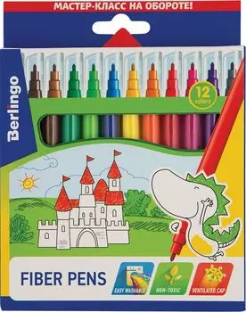 Фломастеры Berlingo Замки смываемые 12 цветов