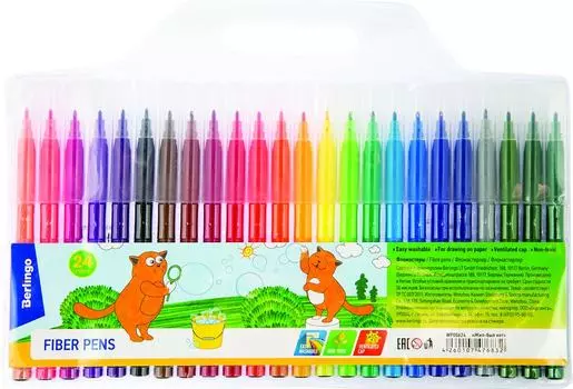 Фломастеры Berlingo Жил-был кот смываемые 24 цвета