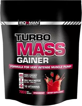 Гейнер IronMan Turbo Mass Gainer Земляника 700г