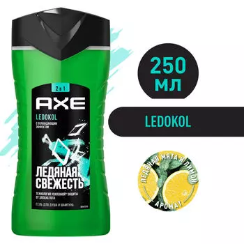 Гель для душа и шампунь AXE Ledokol Ледяная мята и лимон 250мл