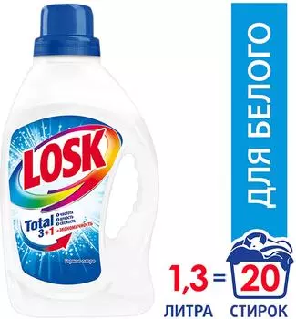 Гель для стирки Лоск Горное озеро для белого белья 1.3л 20 стирок