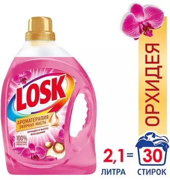 Гель для стирки Лоск Ароматерапия Орхидея и Масло макадамии для цветного и белого белья 2.19л 30 стирок