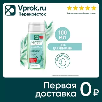 Гель для умывания Чистая Линия Идеальная кожа глубокого действия против несовершенств с цинком и ромашкой 100мл