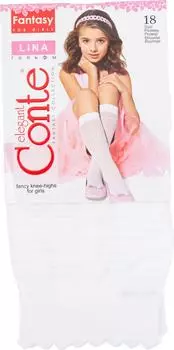 Гольфы для девочек Conte Elegant Lina Белые Размер 18