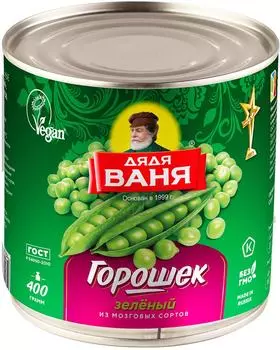 Горошек Дядя Ваня зеленый 400г - Vprok.ru Перекрёсток