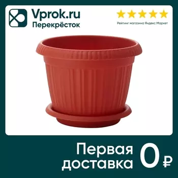 Горшок для цветов IdiLand Basil с поддоном терракотовый d-420мм 24.6л