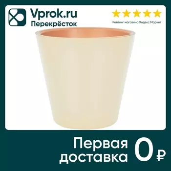 Горшок для цветов InGreen London Сливочный c дренажной вставкой 28см 10.5л