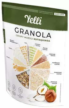 Гранола-запеченые мюсли Yelli с орехами и киноа 200г