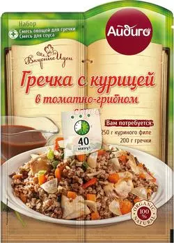 Гречка Айдиго с курицей в соусе 36г