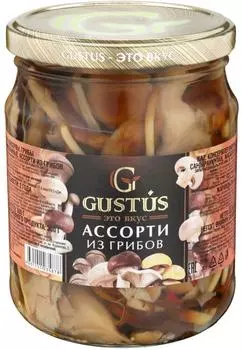 Грибы Gustus Ассорти маринованные 500г