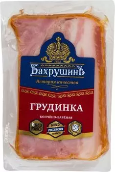 Грудинка свиная Бахрушинъ Столичная копчено-вареная 300г