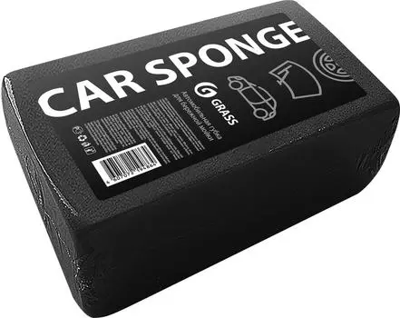 Губка автомобильная Grass черная 19*11*5.5см