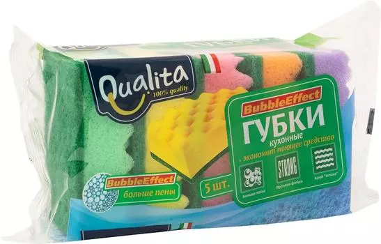 Губки для посуды Qualita Bubble Effect 5шт