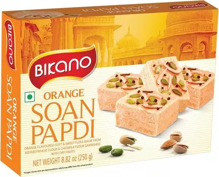 Халва Bikano Папди оранж с орехами 250г
