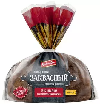 Хлеб Хлебный Дом Заквасный заварной без хлебопекарных дрожжей нарезка 350г