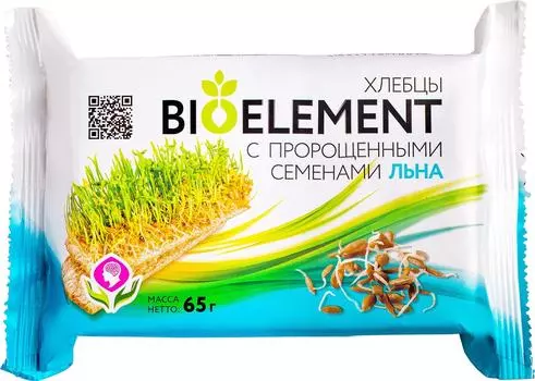 Хлебцы BioElement с пророщенными семенами льна 65г
