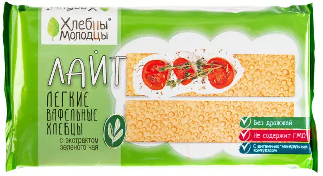 Хлебцы Хлебцы Молодцы Лайт с экстрактом зеленого чая 70г