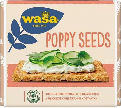 Хлебцы Wasa пшеничные с белым маком 240г
