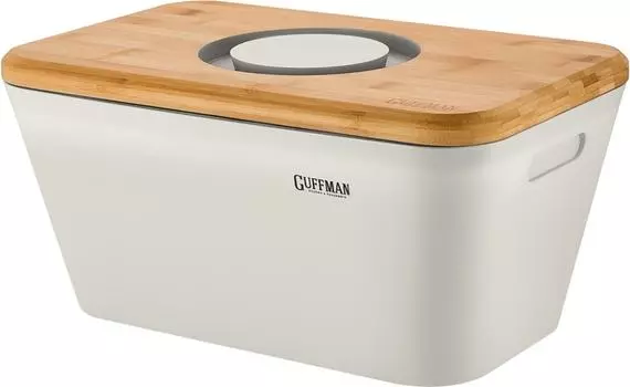 Хлебница Guffman с разделочной доской-крышкой белая