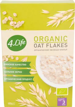 Хлопья 4LIFE органические овсяные 400г