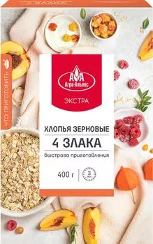 Хлопья Агро-Альянс 4 злака 400г - Vprok.ru Перекрёсток