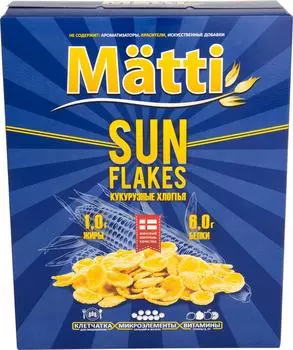Хлопья Matti Sun Flakes кукурузные 250г