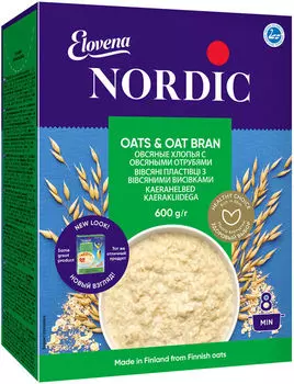 Хлопья Nordic Овсяные с отрубями 600г