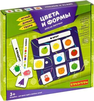 Игра настольная Bondibon На липучках цвета и формы