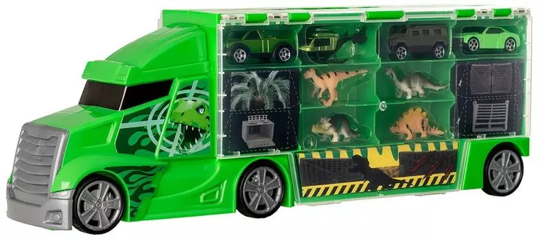 Игровой набор Teamsterz Автоперевозчик с машинками и динозаврами