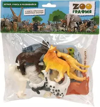 Игровой набор Zooграфия Домашние животные с картой обитания 8шт
