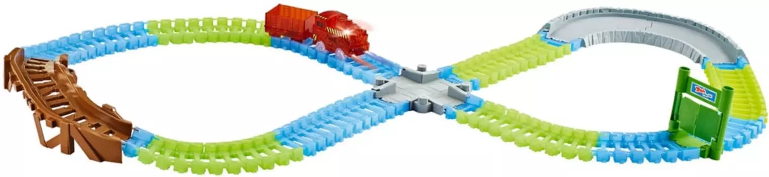 Игрушка 1Toy Гибкий трек Ночной экспресс 107 деталей