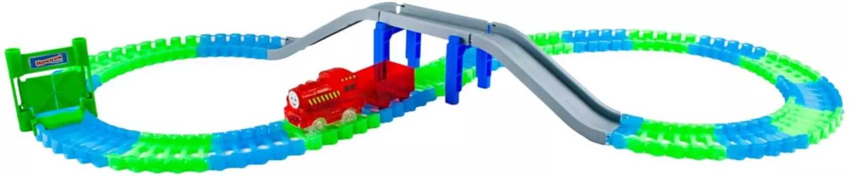 Игрушка 1Toy Гибкий трек Ночной экспресс 112 деталей