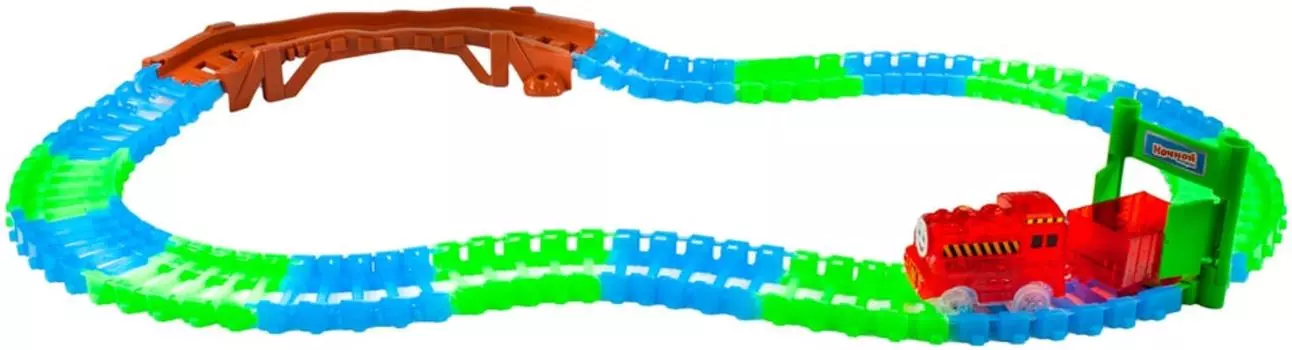 Игрушка 1Toy Гибкий трек Ночной экспресс 88 деталей