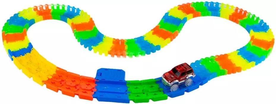 Игрушка 1Toy Гибкий трек со светодиодными лампами 122 детали