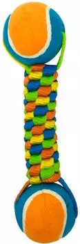 Игрушка для собак Petpark Плетенка с двумя теннисными мячами 6см